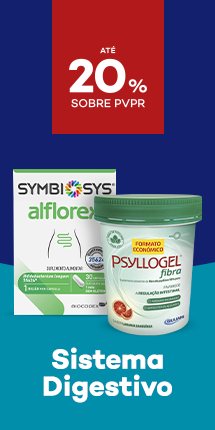 Suplementos Sistema Digestivo com destaque promocional de  at&eacute; 20% sobre pre&ccedil;o de Venda ao P&uacute;blico Recomendado